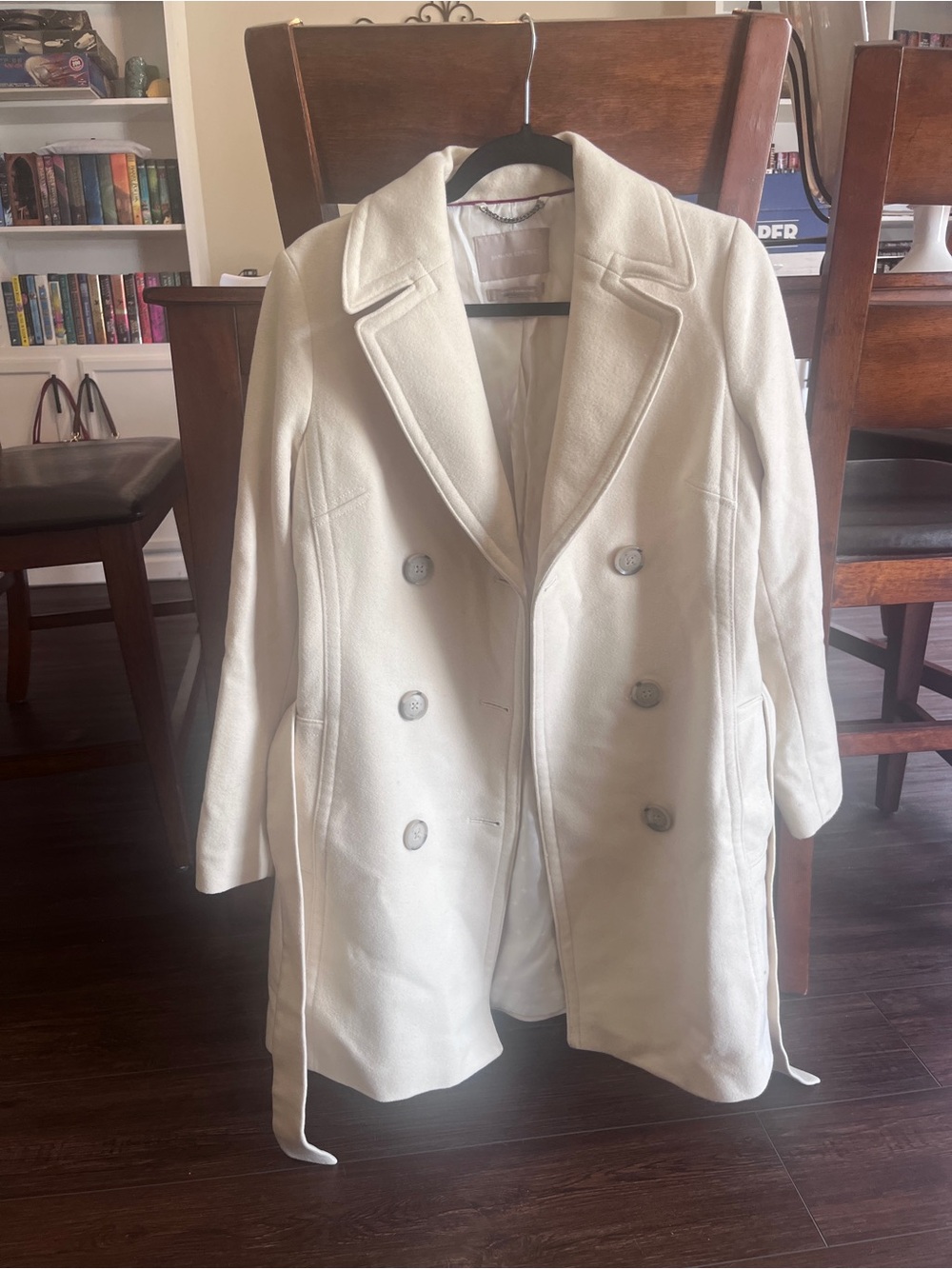 Banana Republic Cream Double-Breasted Peacoat